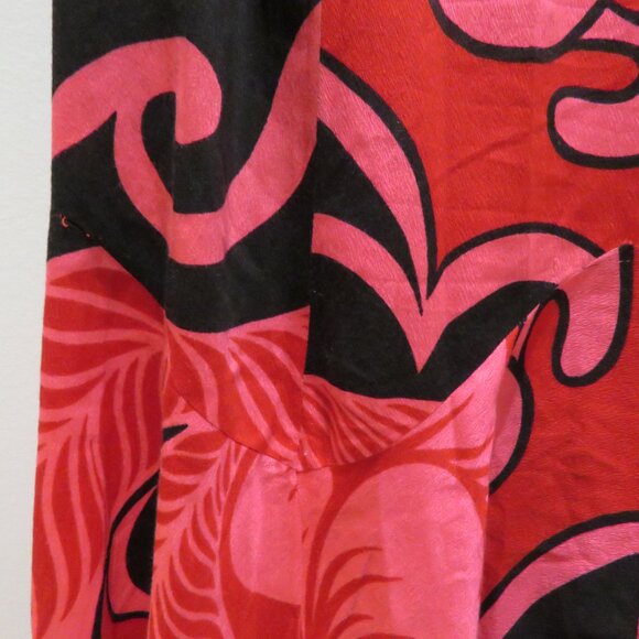 VINTAGE FUMI'S ORIGINALS HONOLULU Hawaiian Floral Maxi Skirt in Pink Purple - Picture 7 of 15